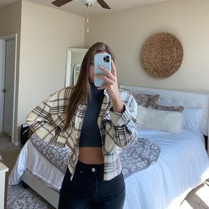 Zara cropped flannel shacket